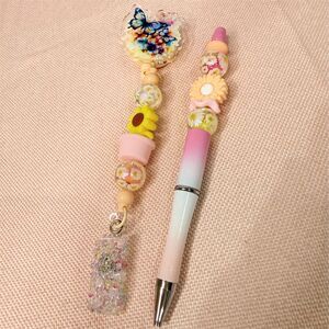 Handmade Bead Badge Reel ID Holder & Matching Pen Gift Set stocking stuffer sale